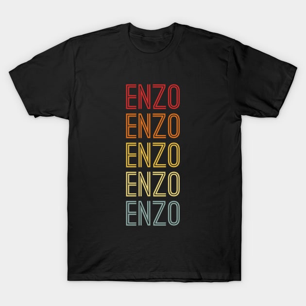 Enzo Name Vintage Retro Gift Named Enzo T-Shirt by CoolDesignsDz